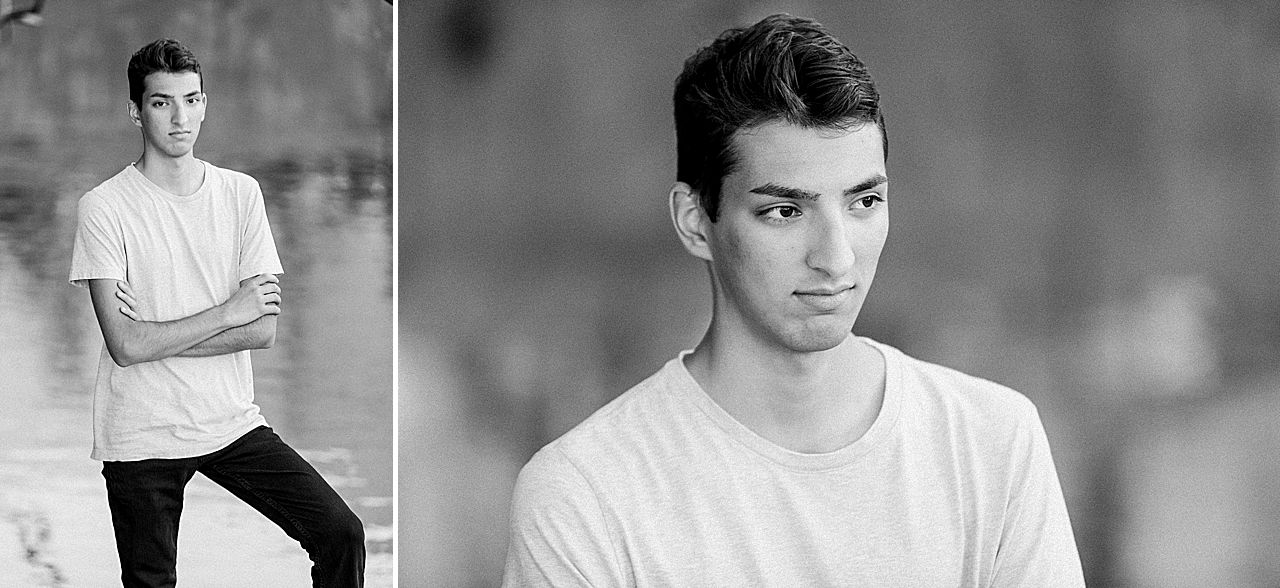 Senior portraits near a river in Northern Michigan