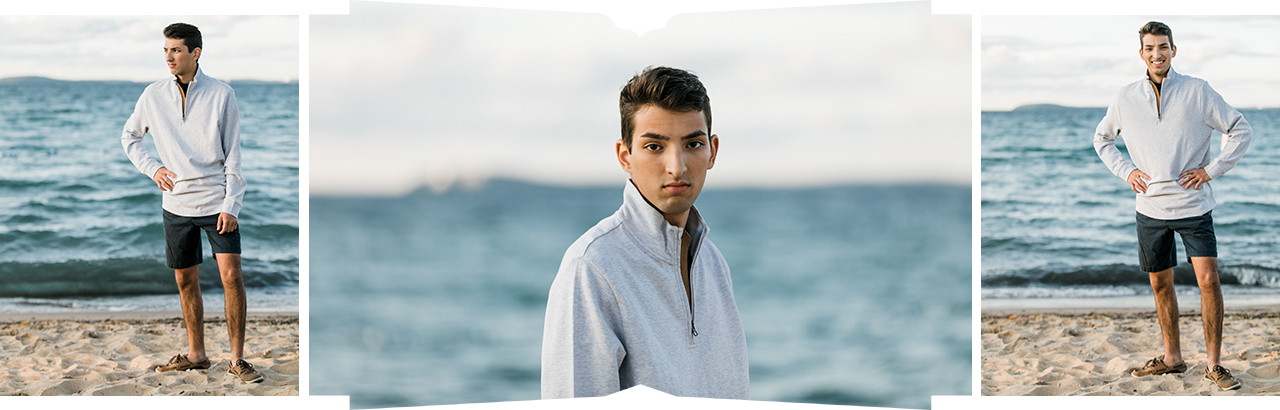 Senior portraits with a young man in Traverse City, Michigan