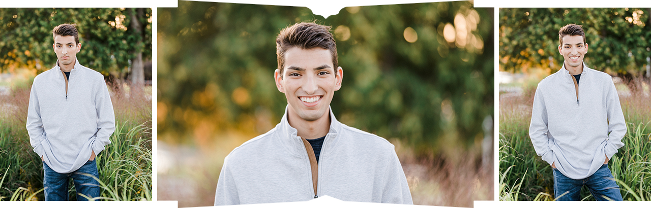 Senior portraits with a young man during sunset