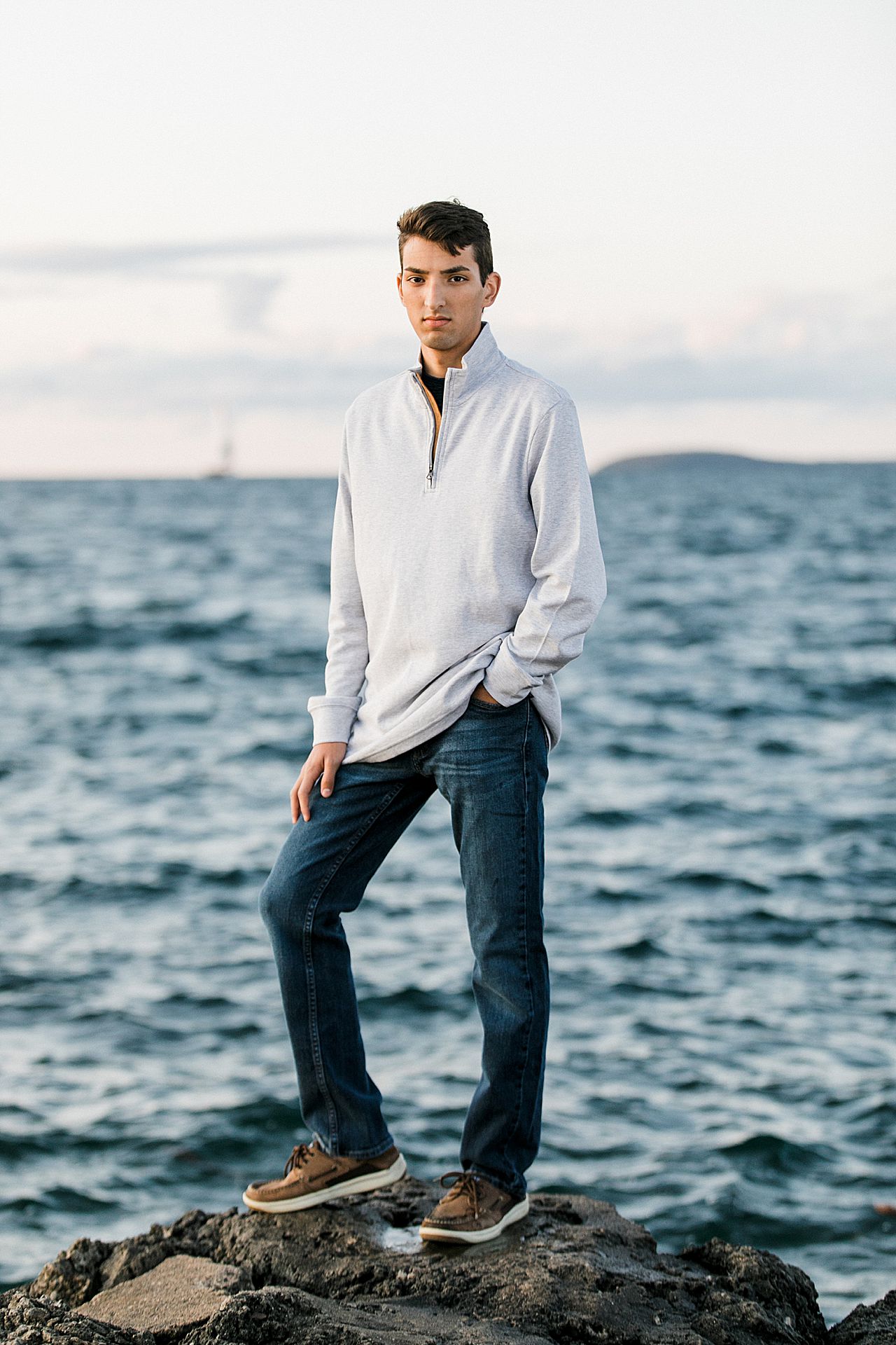Lakeside senior portraits in Traverse City, Michigan
