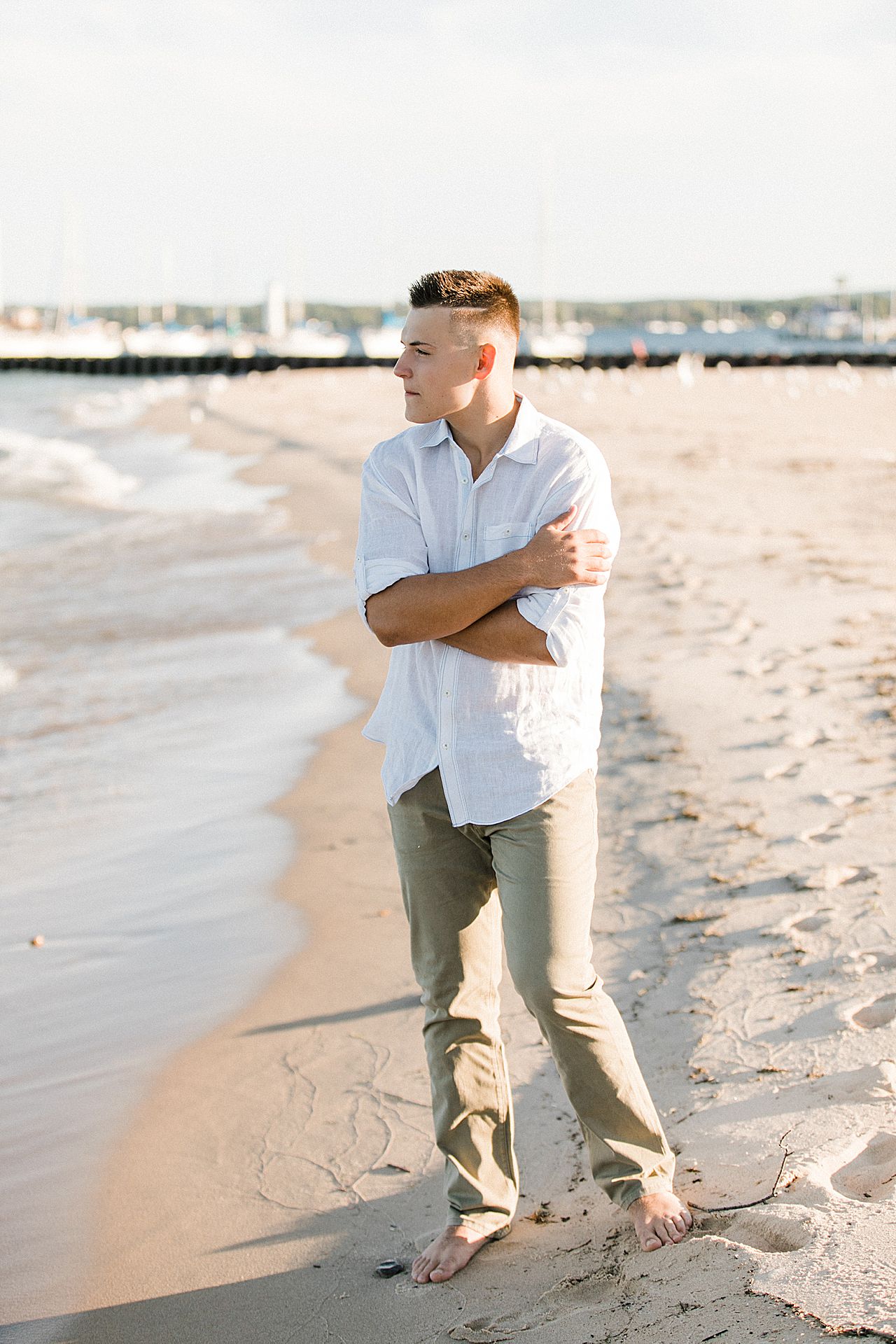 This is a photo of a senior portrait on a sunny day in Northern Michigan