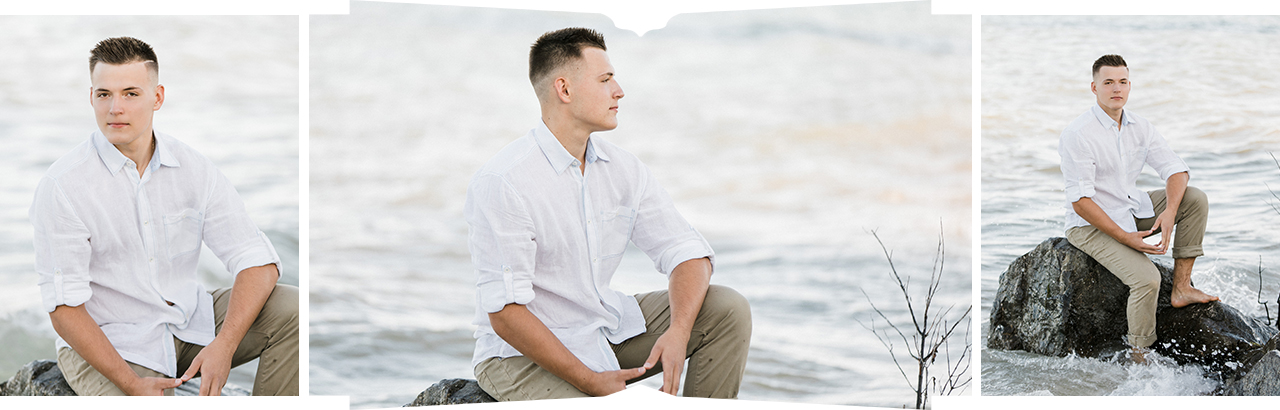 This is a photo of a senior portrait on Grand Traverse Bay in Michigan