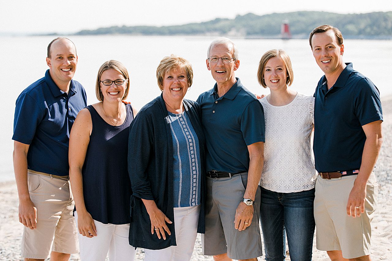 Parents with their grown up kids in Northern Michigan