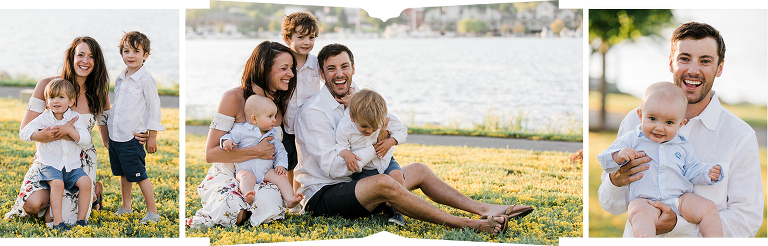 Fun family portraits by the water