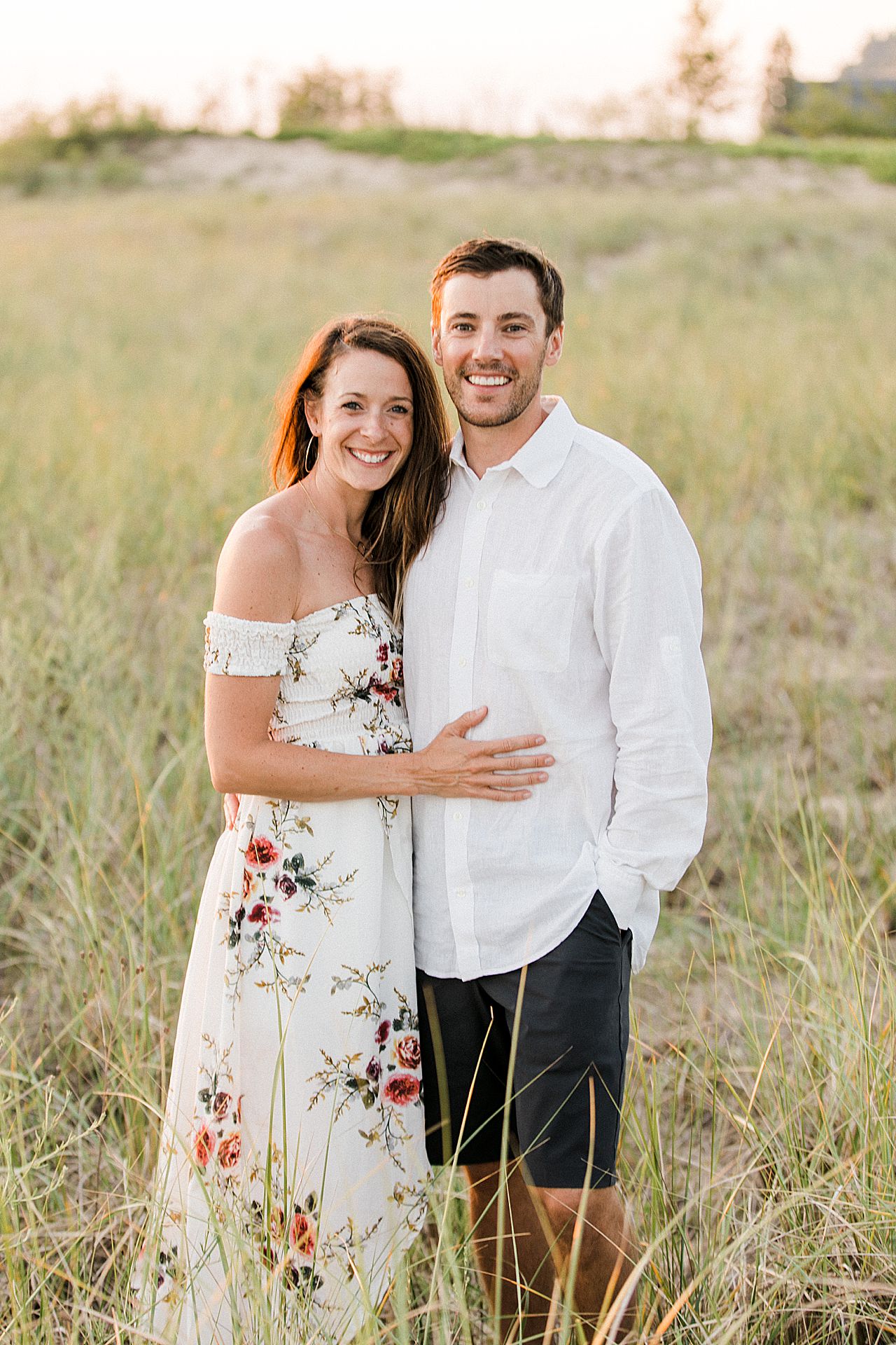 A beautiful couple at the beach in Frankfort, Michigan