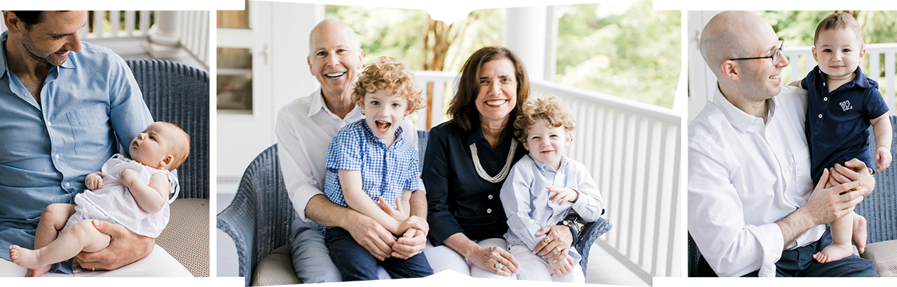 Fathers with their babies and grandparents with their grandkids