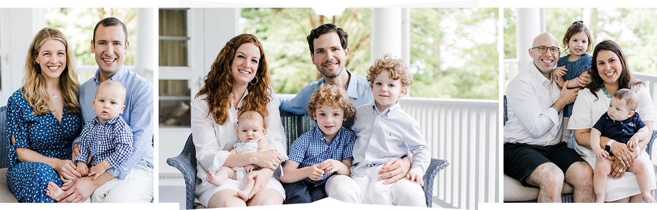 Three portraits of three different families in Charlevoix, Michigan