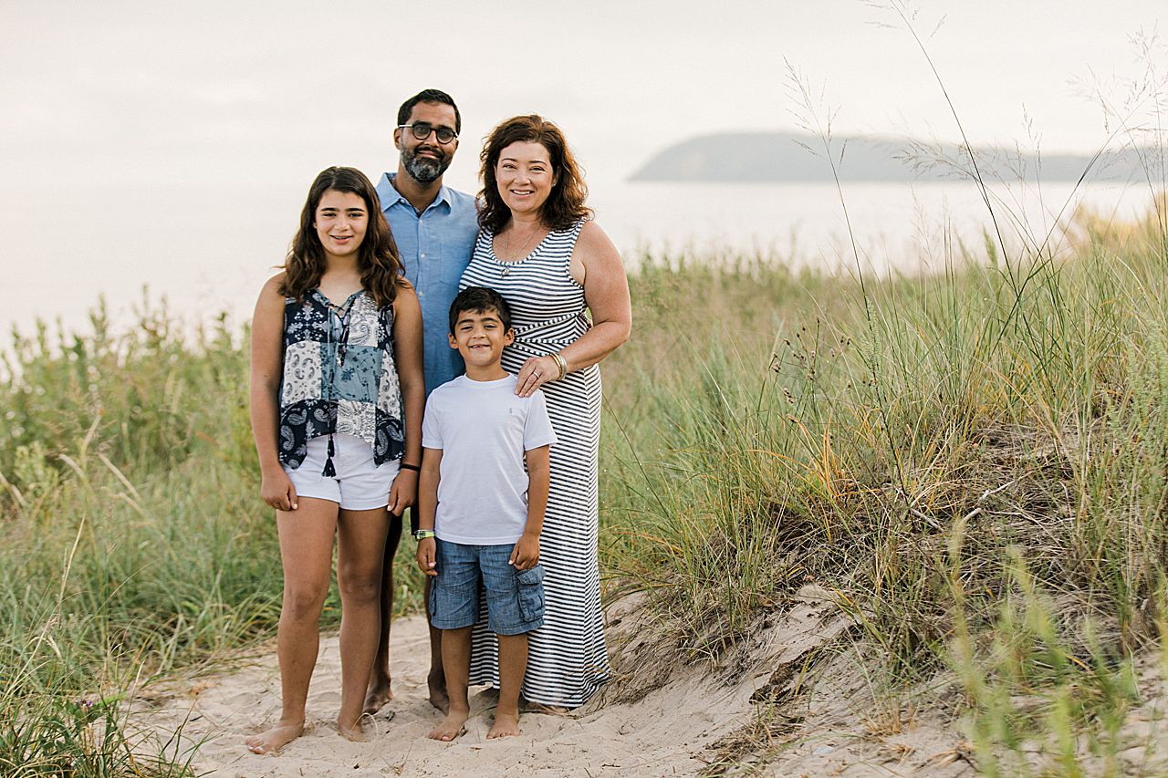 Mother and father with their son and daughter