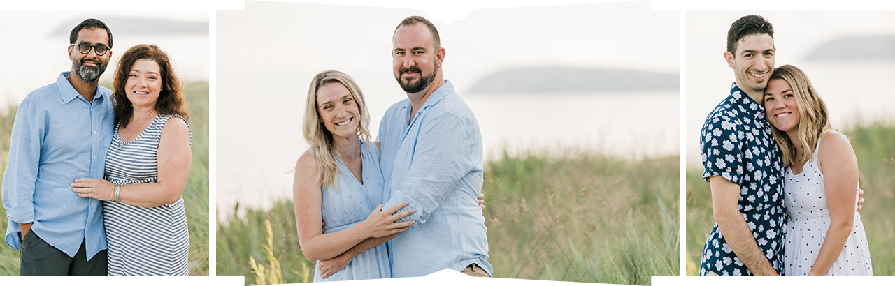 Husbands hugging their wives in Northern Michigan
