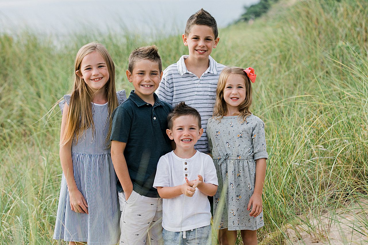 Cousins on a beach in Northern Michigan