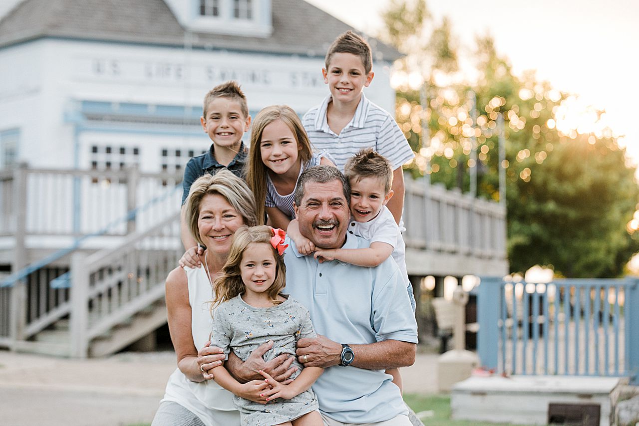 Grandkids with their grandparents in Frankfort, Michigan