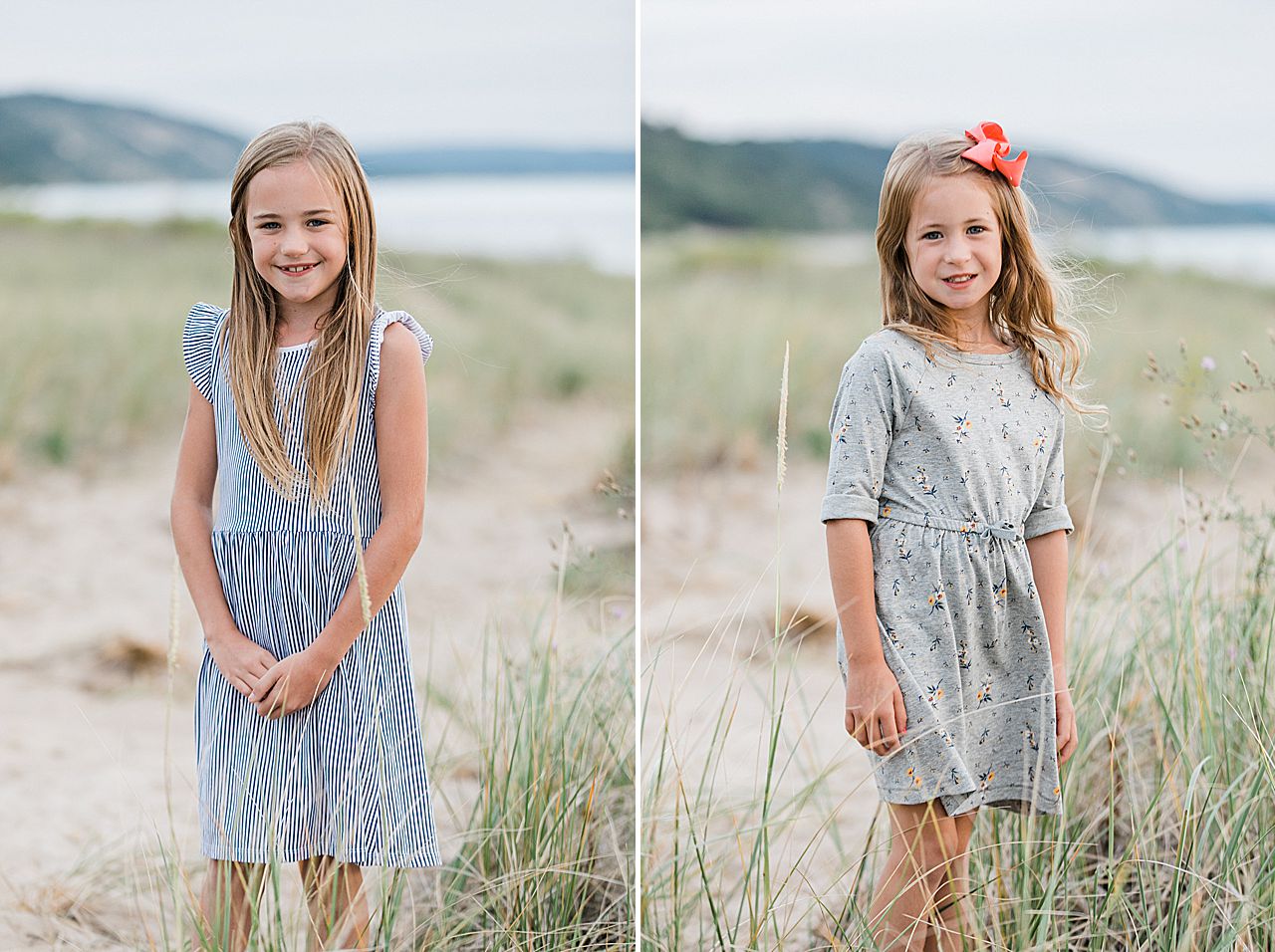 Two sisters near Lake Michigan