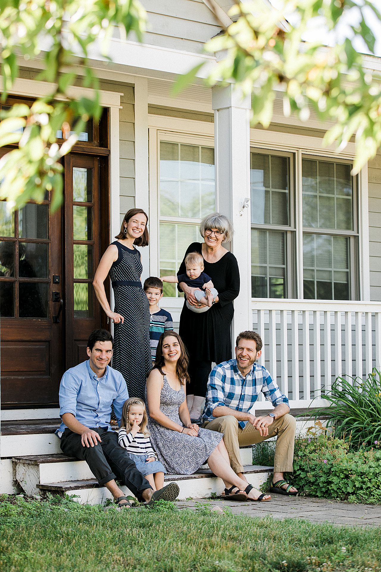 Outdoor family portraits in Leland, Michigan