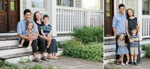 Parents with their two children in Northern Michigan