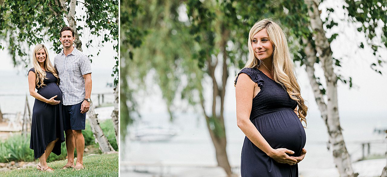 Maternity photos with a husband and wife in Northern Michigan