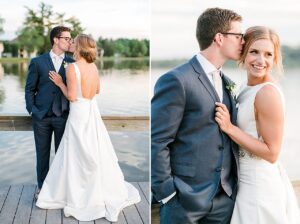 Bride and groom sunset portraits at Boyne Mountain Resort in Boyne Falls, Michigan