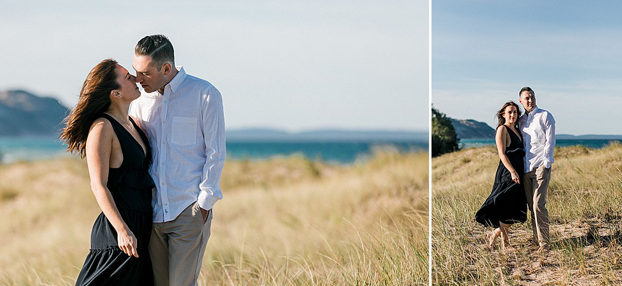 This is a couple in Empire, Michigan after getting engaged