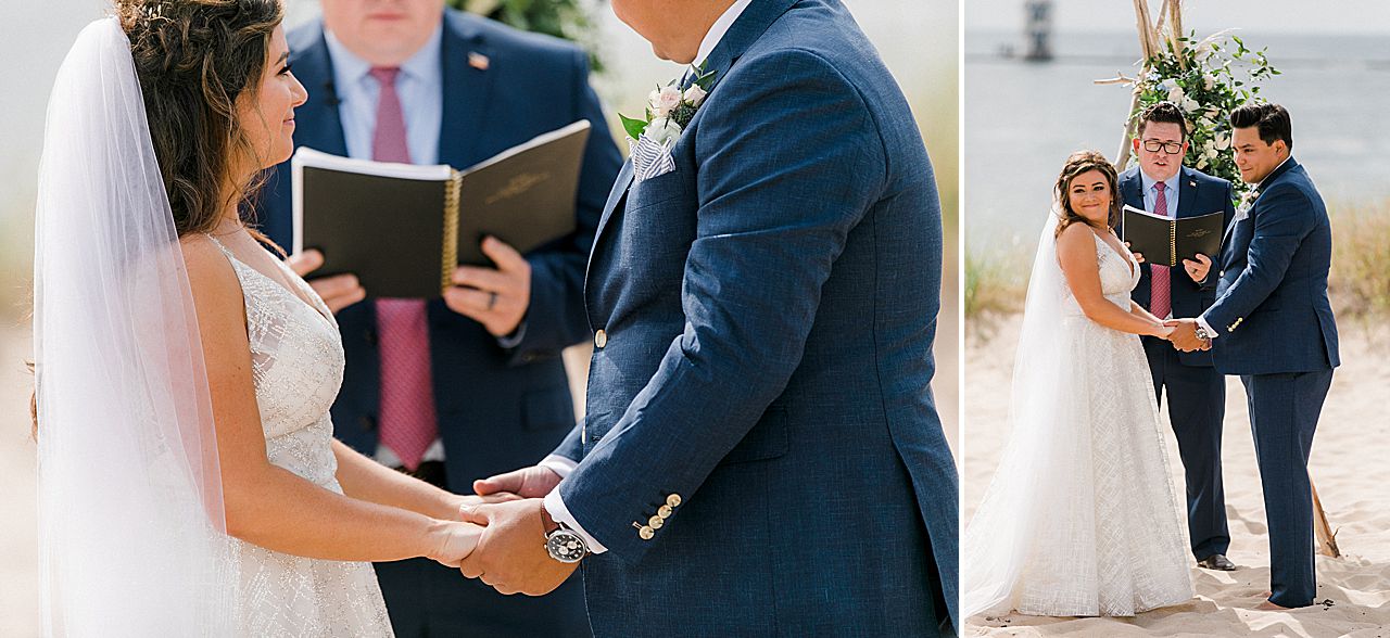 A wedding ceremony by Lake Michigan in Frankfort, Michigan