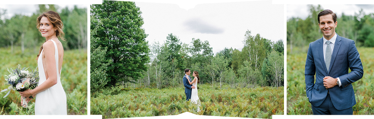 A bride and groom portraits at Houdek Dunes Natural Area in Michigan
