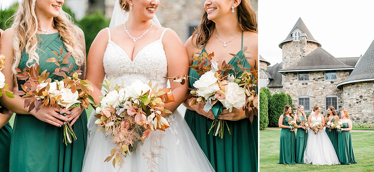A bride and her bridesmaids in Charlevoix, Michigan at Castle Farms
