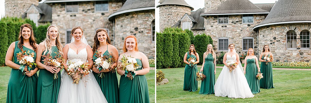 Bride and bridesmaids portraits at Castle Farms in Charlevoix, Michigan