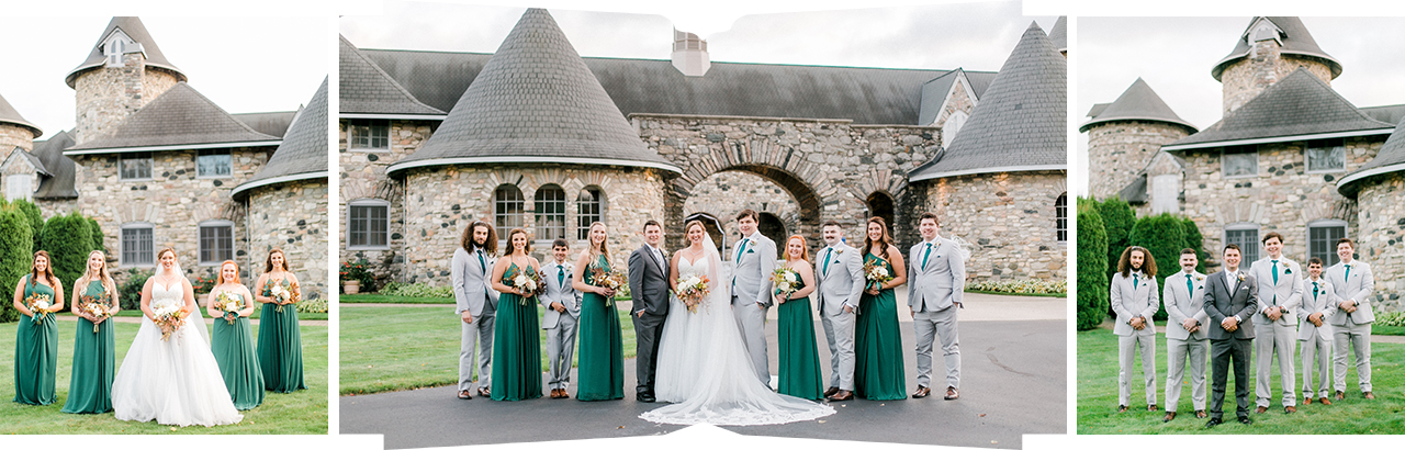 Bridal party portraits at Castle Farms in Charlevoix, Michigan