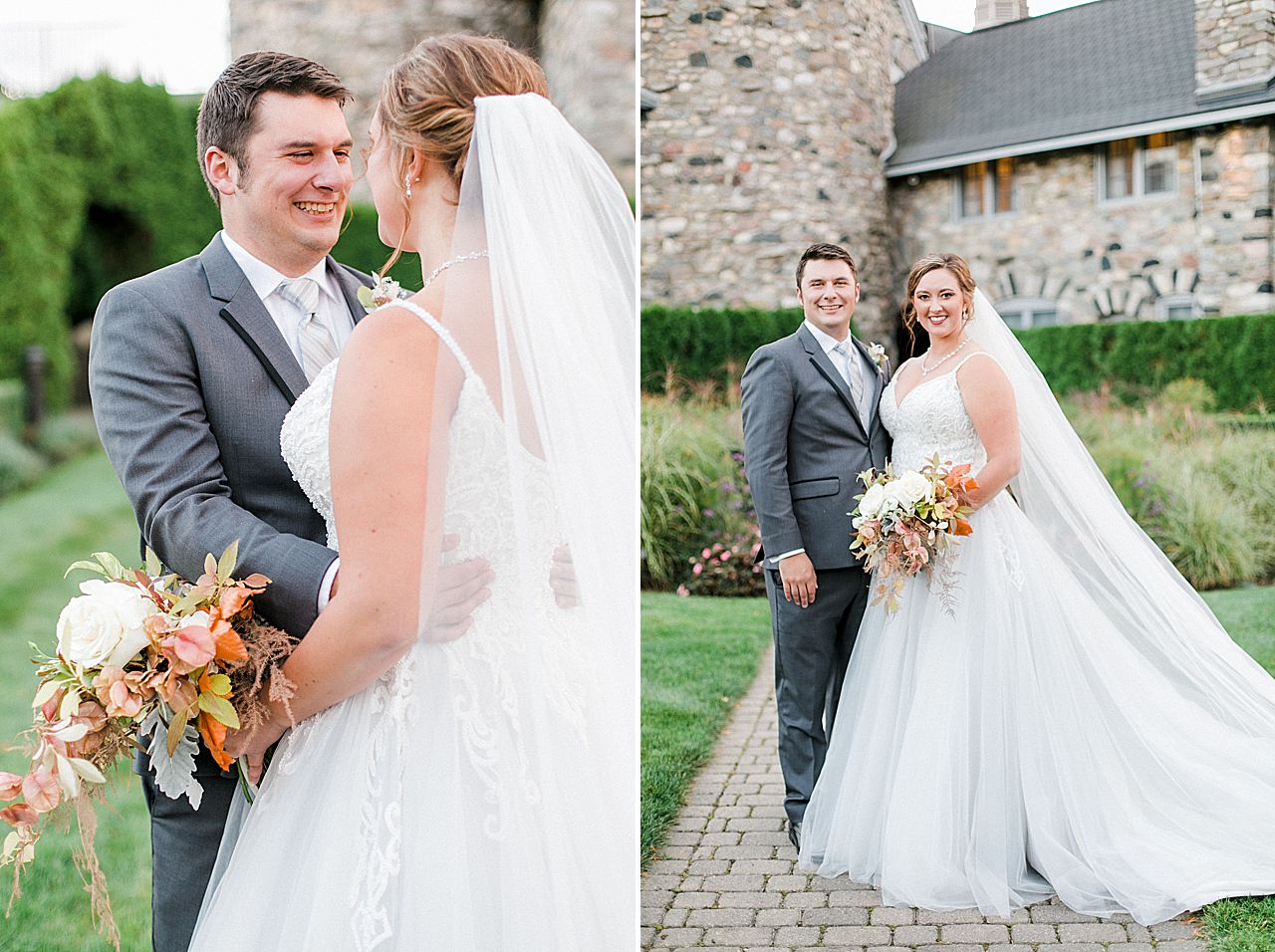 Bride and groom portrait in Charlevoix, Michigan