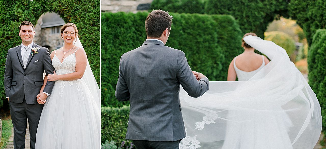 Bride and groom portraits in Charlevoix, Michigan