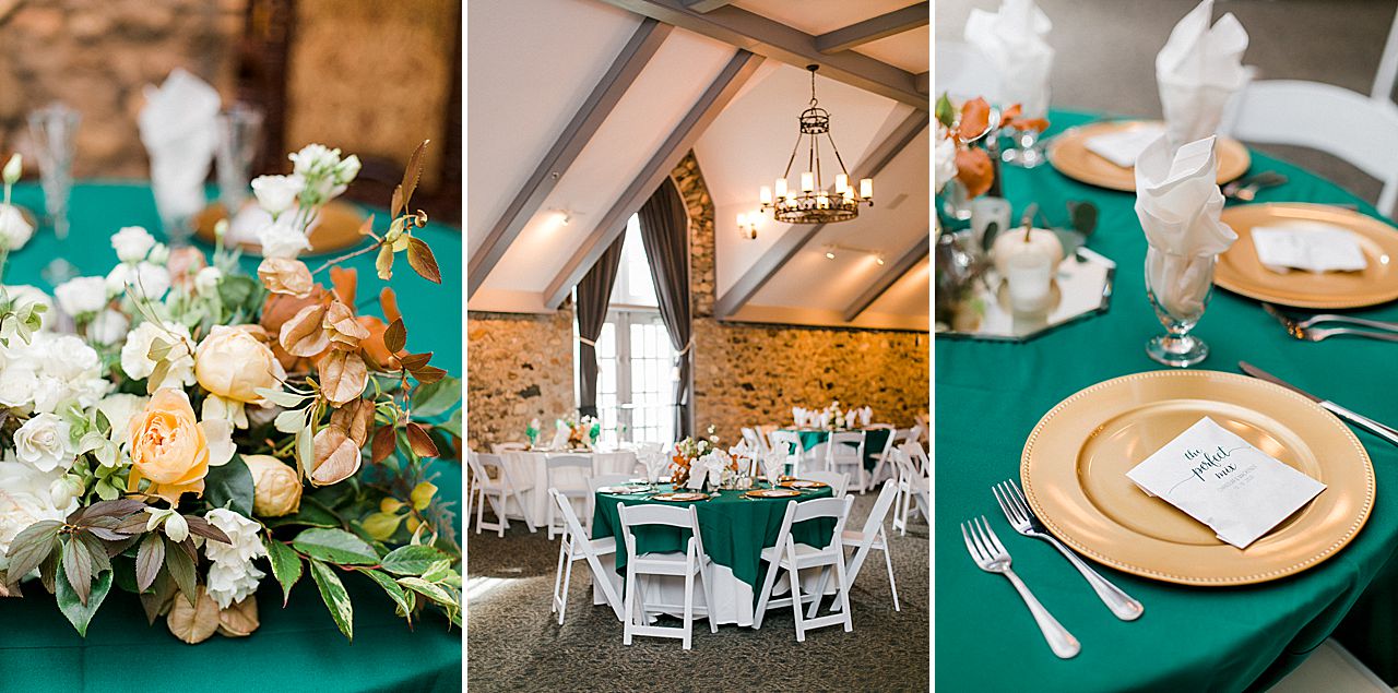 Reception details at Castle Farms