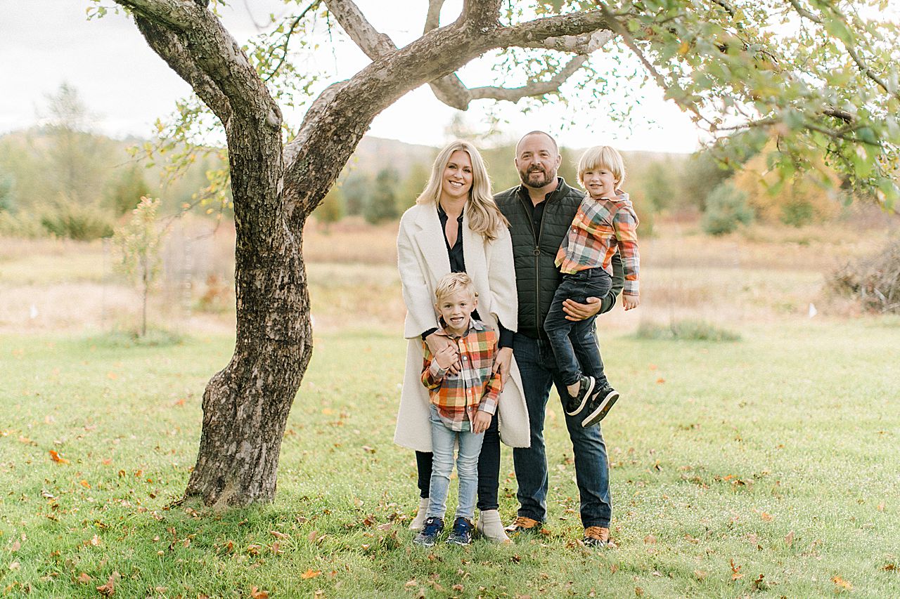 Family portrait of 4 in Petoskey, Michigan