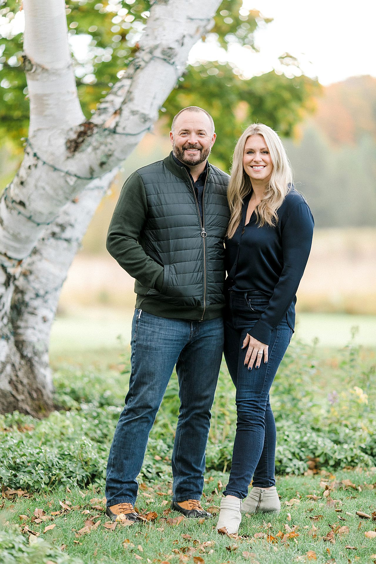 A portrait of a mother and father in Northern Michigan