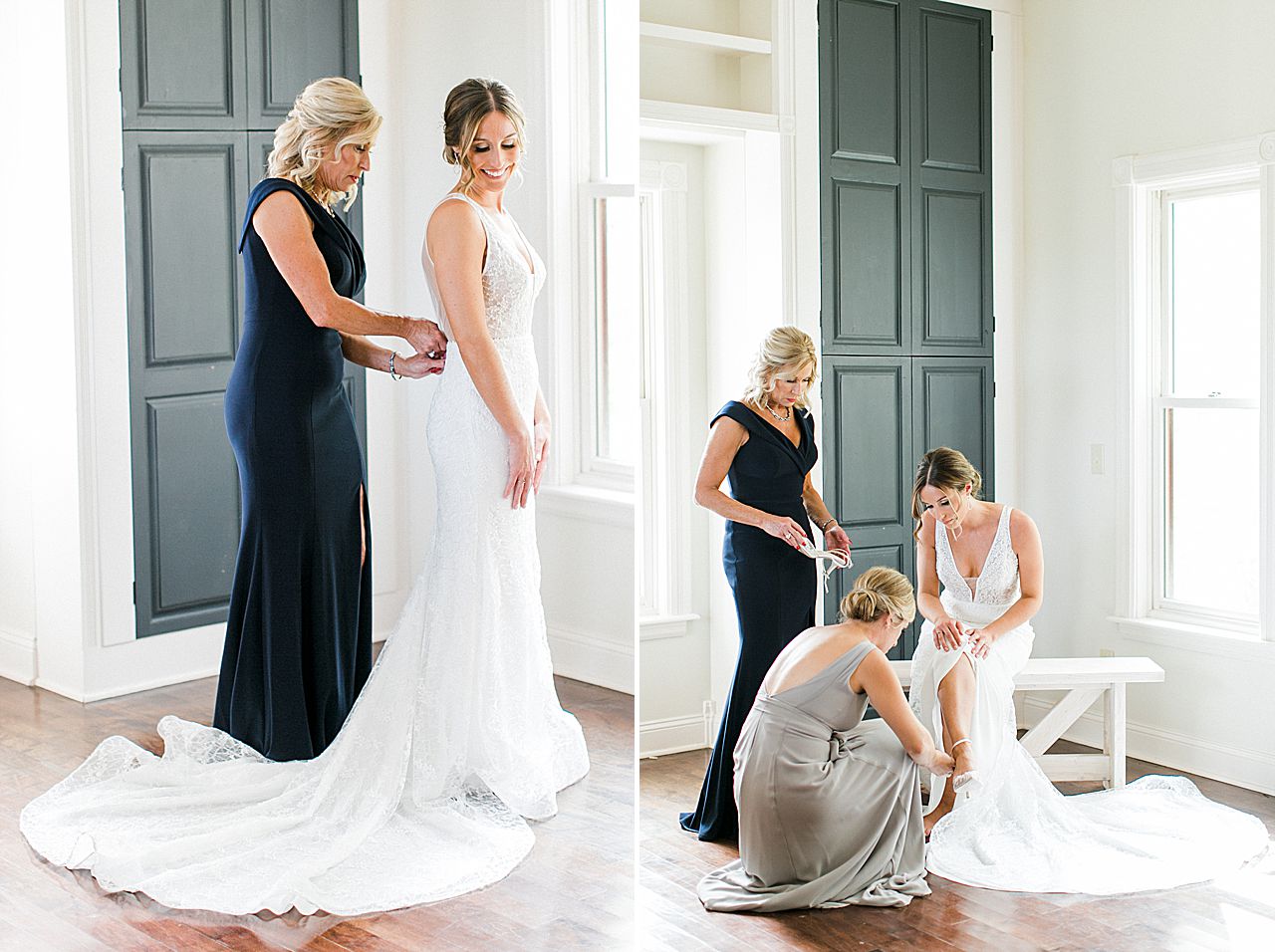 A bride getting ready for her wedding day in Northern Michigan