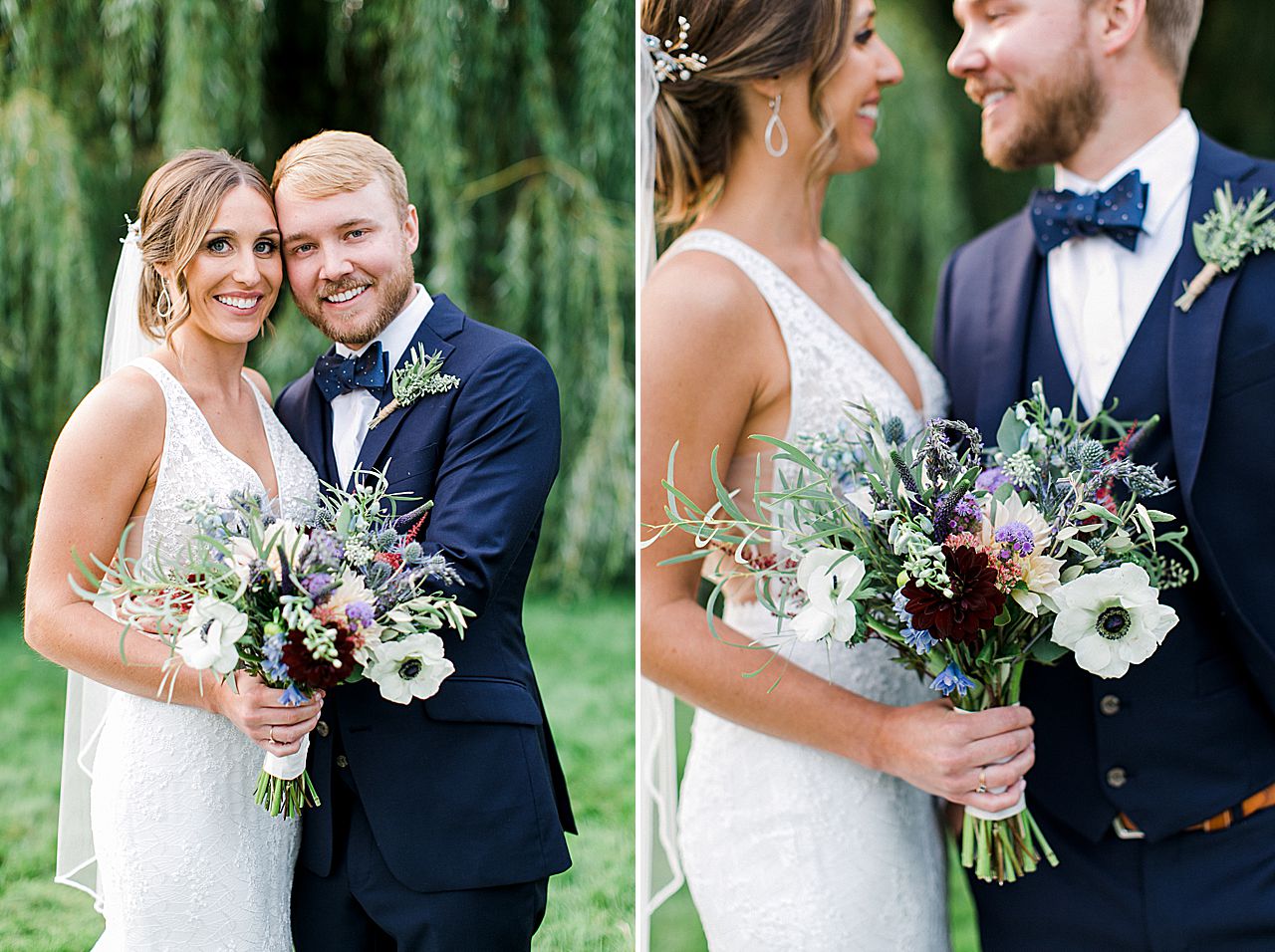 A bride and groom portrait in Michigan during the summer