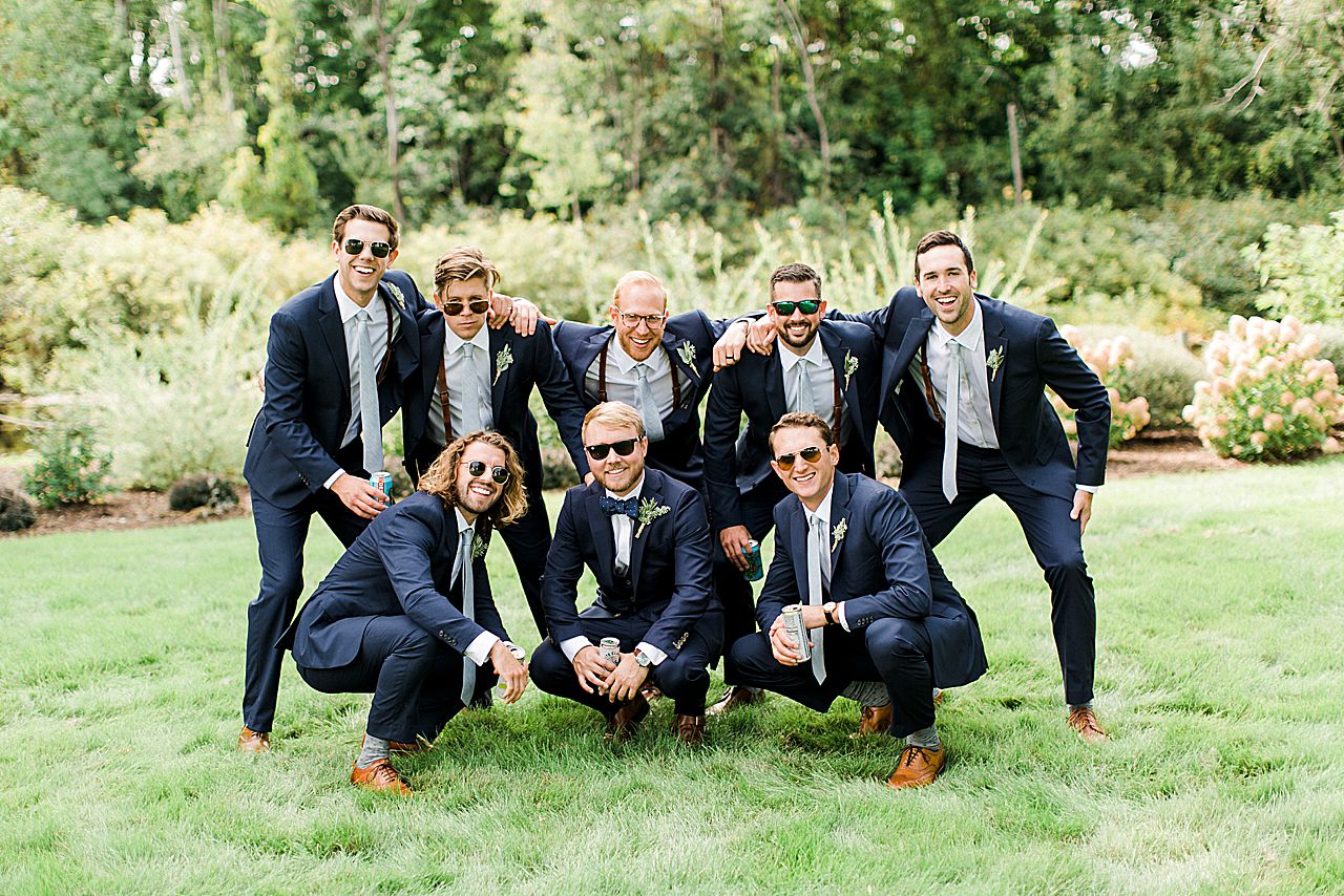 A groom and his groomsmen at Aurora Cellars