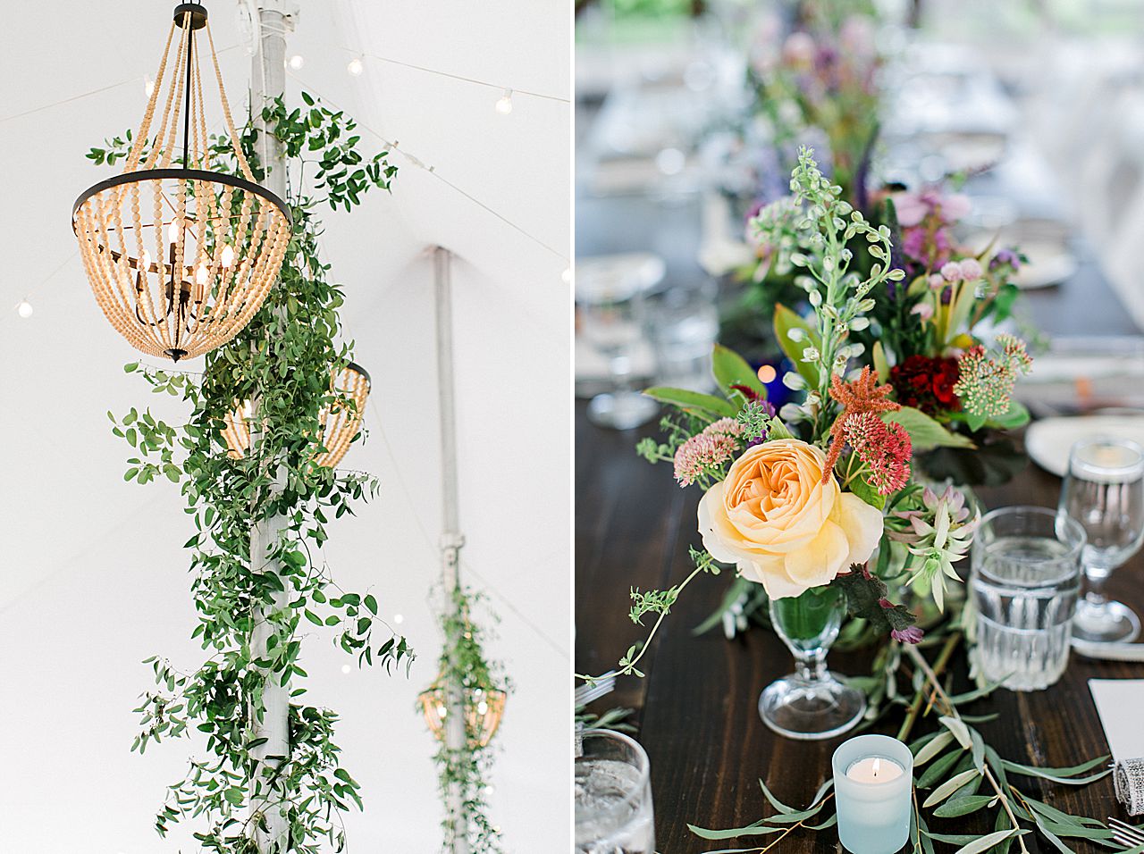 Wedding reception lighting and decorations