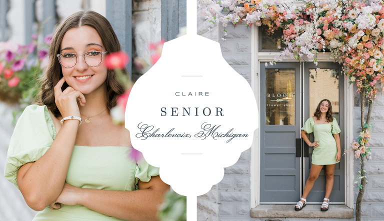 A girl's senior portrait session in Charlevoix, Michigan