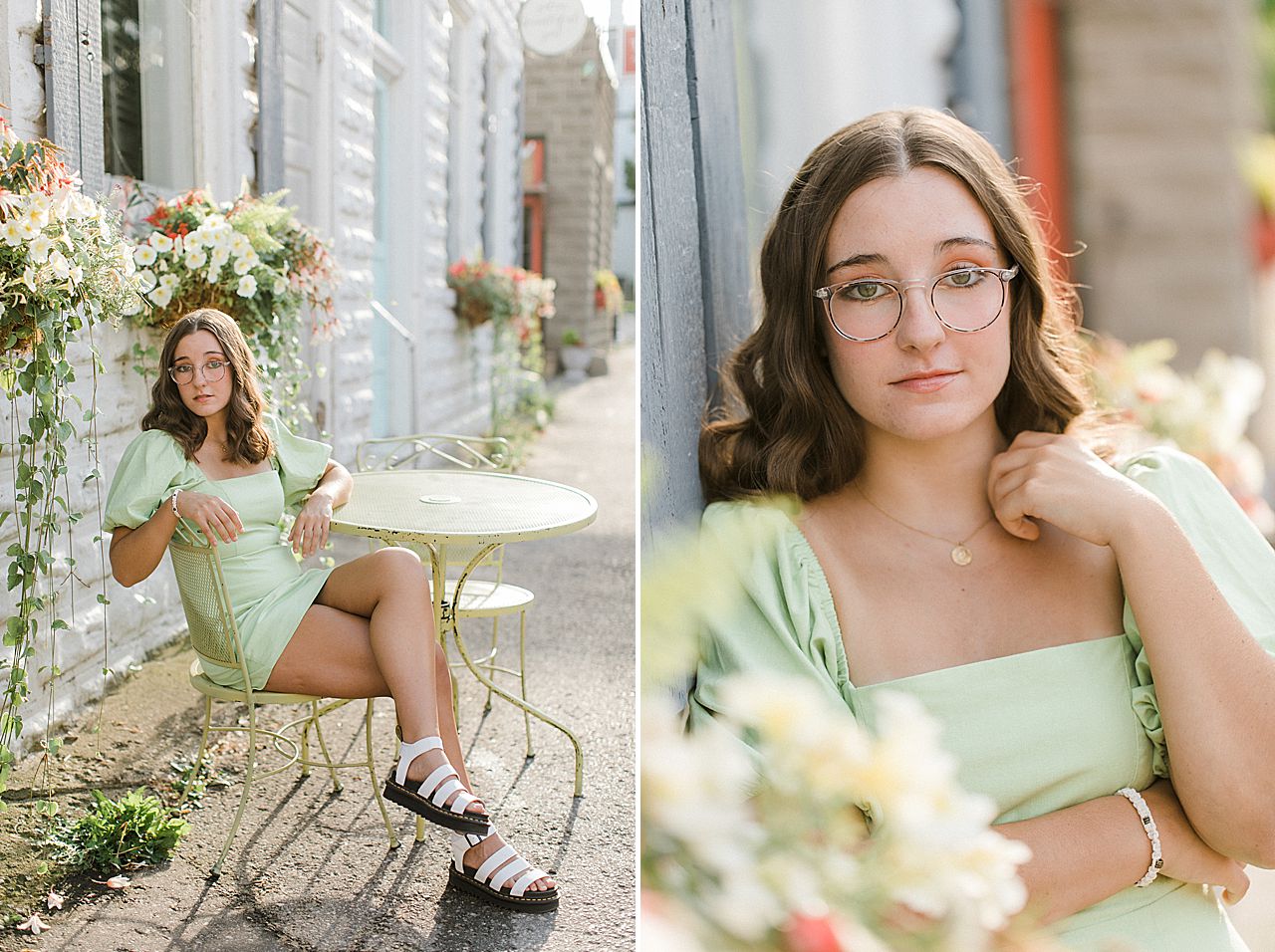 A girl's senior portrait session in Charlevoix, MI