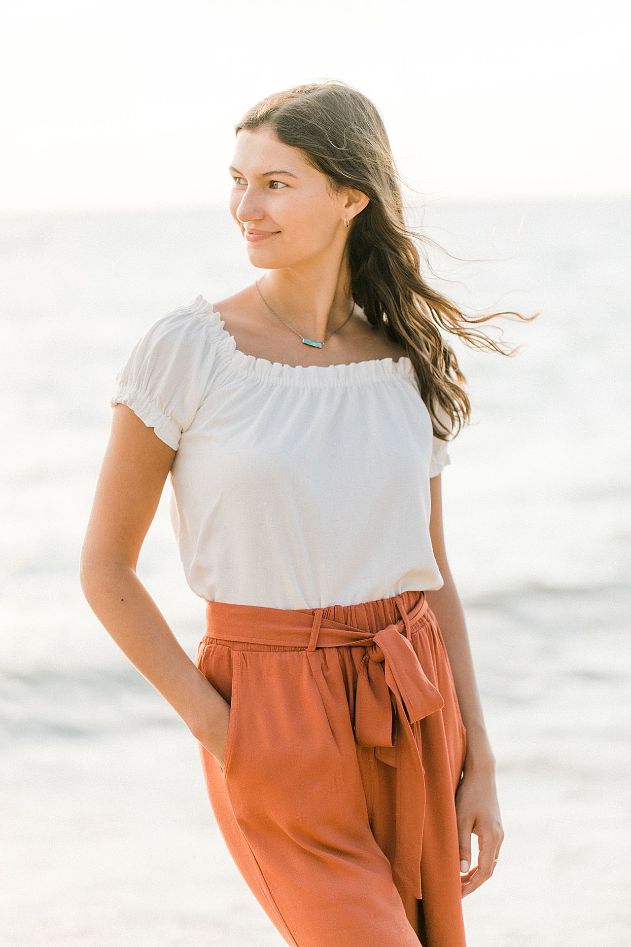 A senior portrait session along Lake Michigan in Empire, Michigan