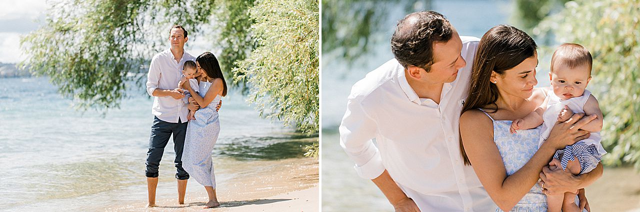 Portraits of a family of three in Harbor Springs, Michigan