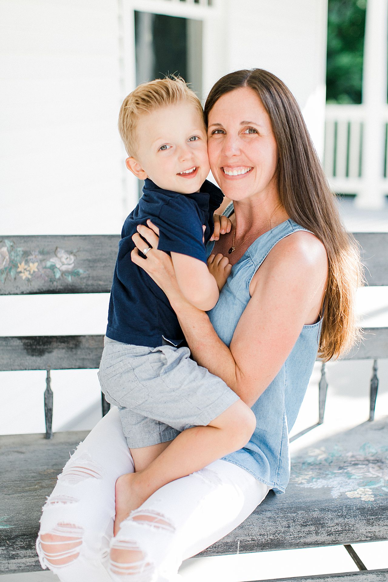 A portrait of a mother and her toddler son in Petoskey, Michigan