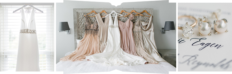 A bride and bridesmaids dresses