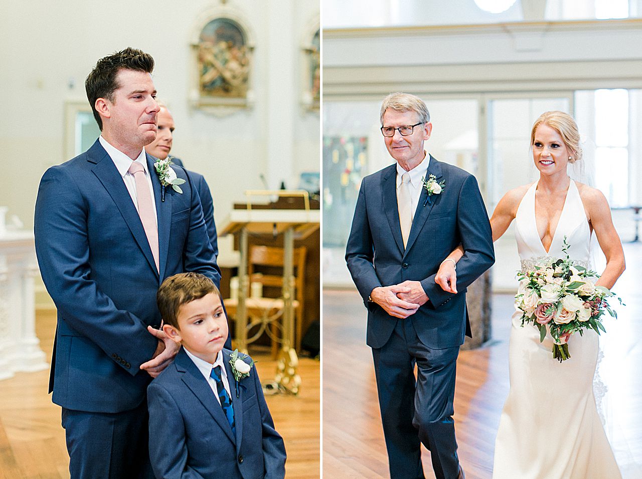 A wedding ceremony at Holy Childhood of Jesus Catholic Church in Harbor Springs, Michigan