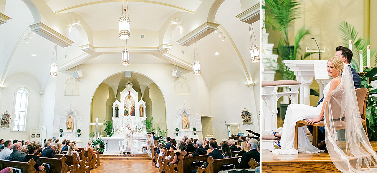 A wedding ceremony at Holy Childhood of Jesus Catholic Church in Harbor Springs, Michigan