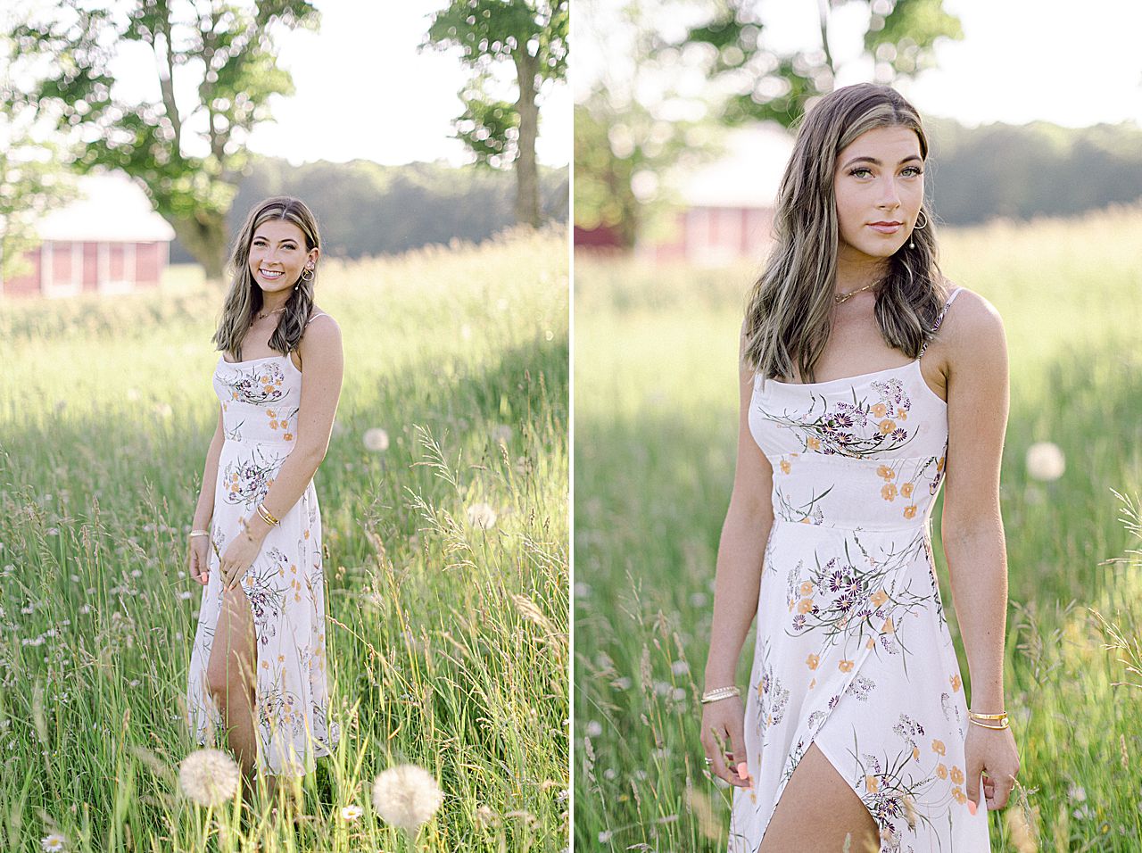 A high school senior girl taking portraits in the summer in Northern Michigan