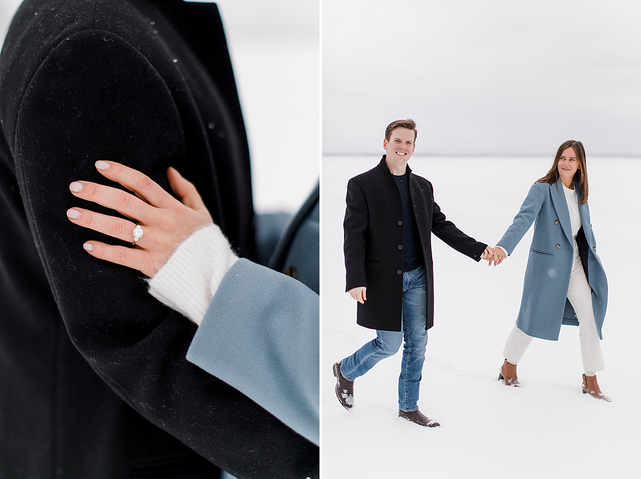 A woman's diamond engagement ring