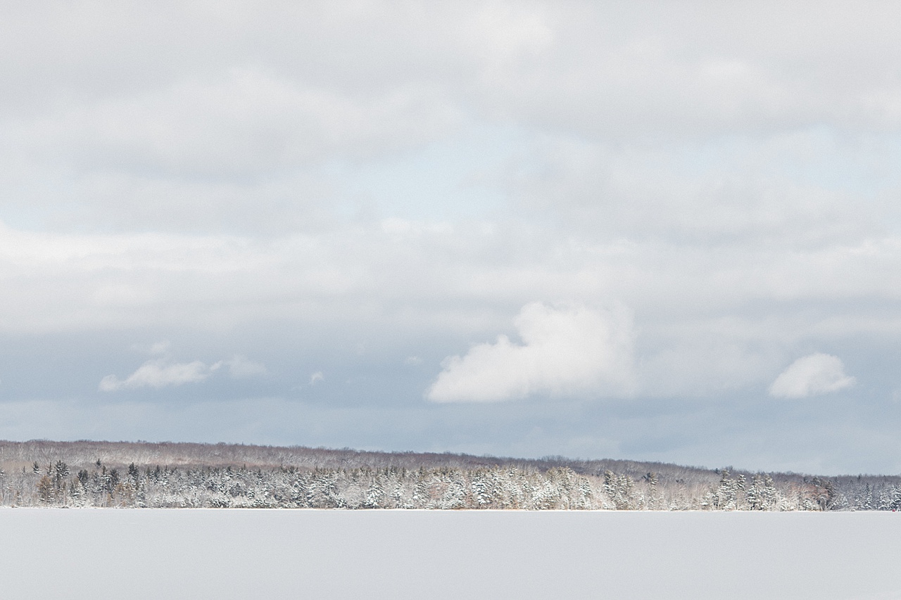 A scenic photo of Mullett Lake, Michigan in the winter