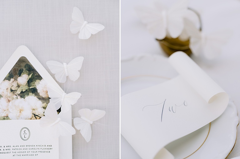 A white wedding invitation suite by minted