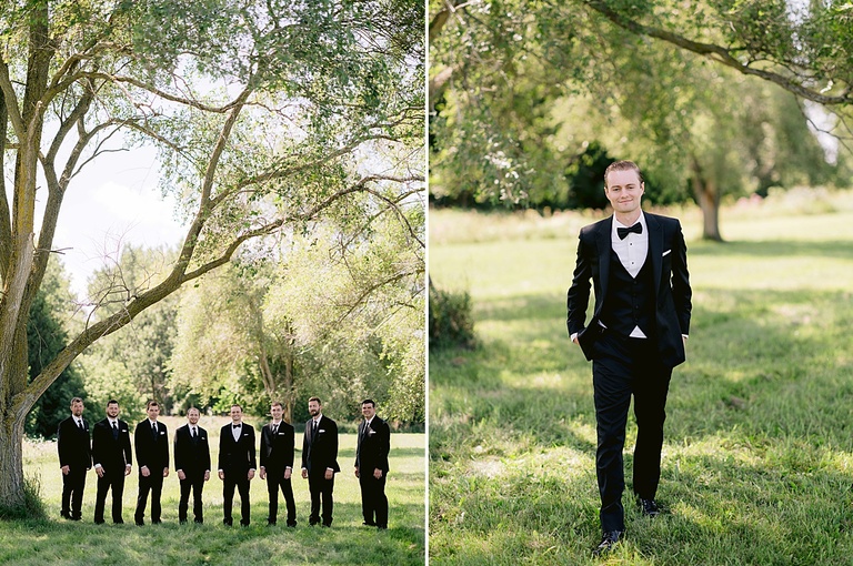 A groom and his groomsmen in Ubly, Michigan