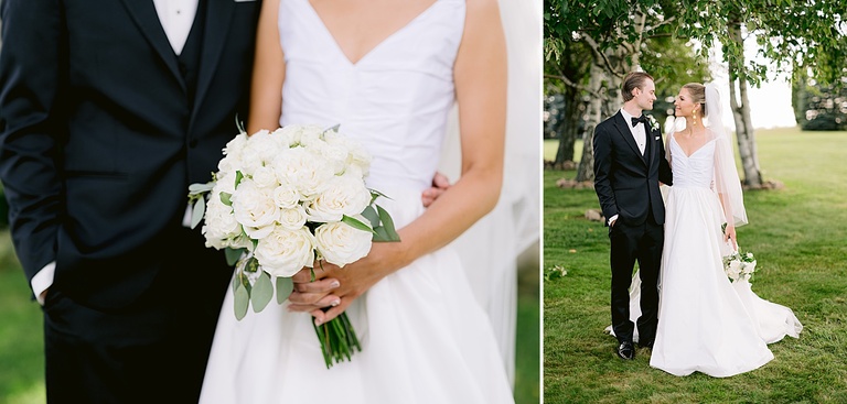 A bridal bouquet with white flowers