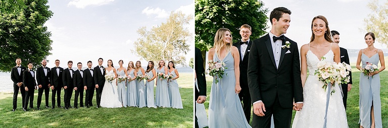 A bridal party portrait on a sunny day in Northern Michigan